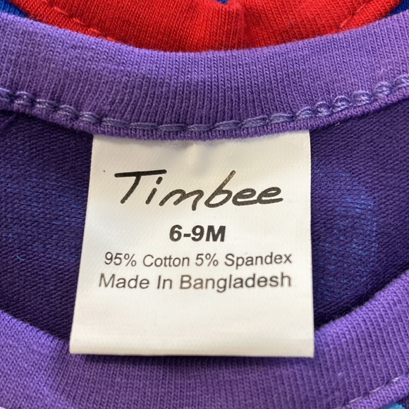 Lot of 4 Timbee Baby Rompers size 3-6m, 6-9m 9-12 Cotton NEW fresh out of pkg - Picture 2 of 7